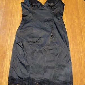 Forever Black Satin Chemise Intimates